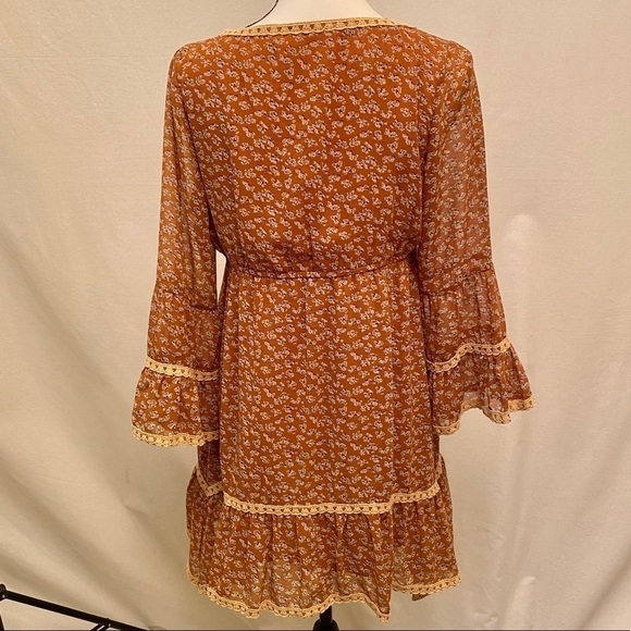 BLU PEPPER Dress Cottage Core, Semi Sheer Sz Large - Picture 3 of 7